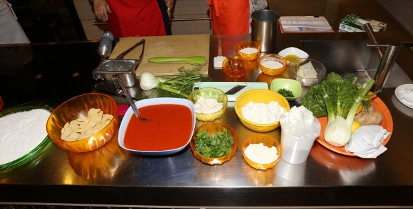 Photo Coverage: Chef Lidia Bastianich Cooks with BRIDGES OF MADISON COUNTY's Kelli O'Hara at Eataly  Image