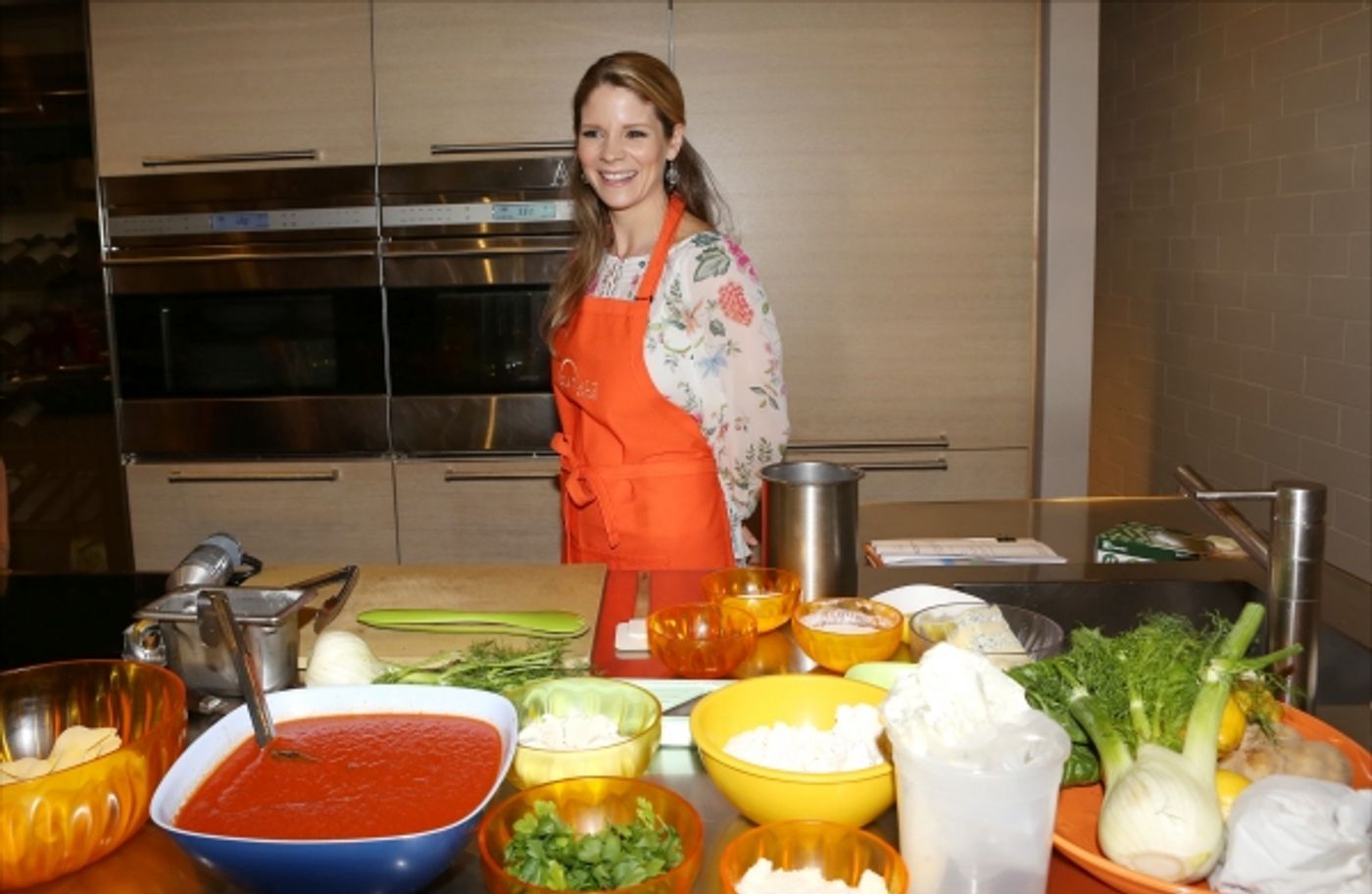 Photo Coverage: Chef Lidia Bastianich Cooks with BRIDGES OF MADISON COUNTY's Kelli O'Hara at Eataly  Image