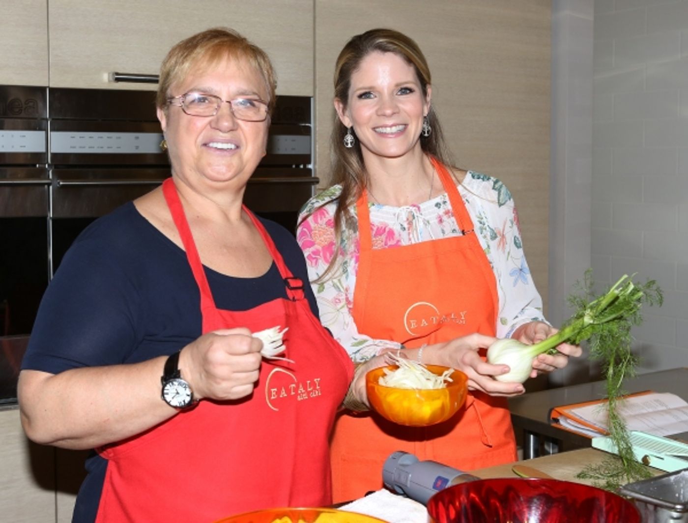 Photo Coverage: Chef Lidia Bastianich Cooks with BRIDGES OF MADISON COUNTY's Kelli O'Hara at Eataly  Image