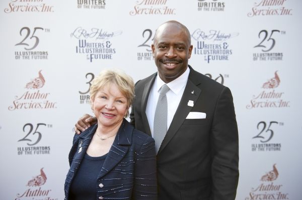 Dr. June Scobee Rodgers and Leland D. Melvin Photo