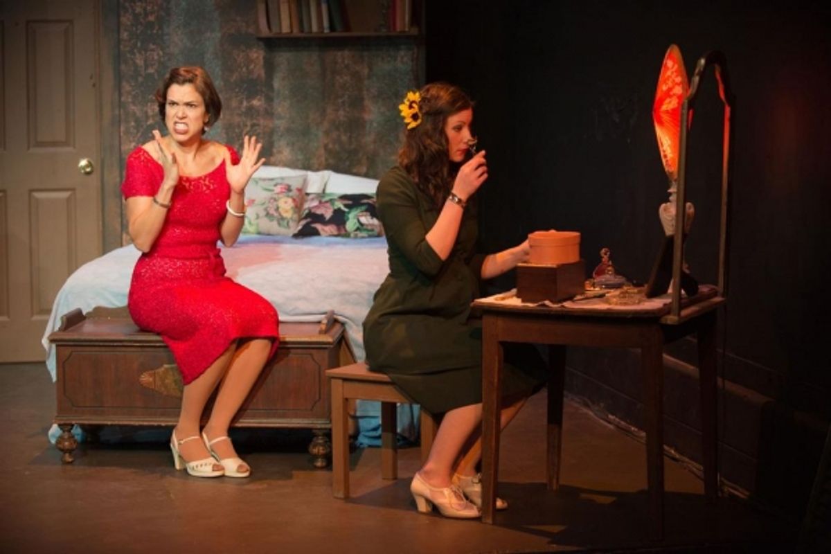 Bianca Bryan as Blanche DuBois and Lauren Marie Hafner as Stella Kowalski at 