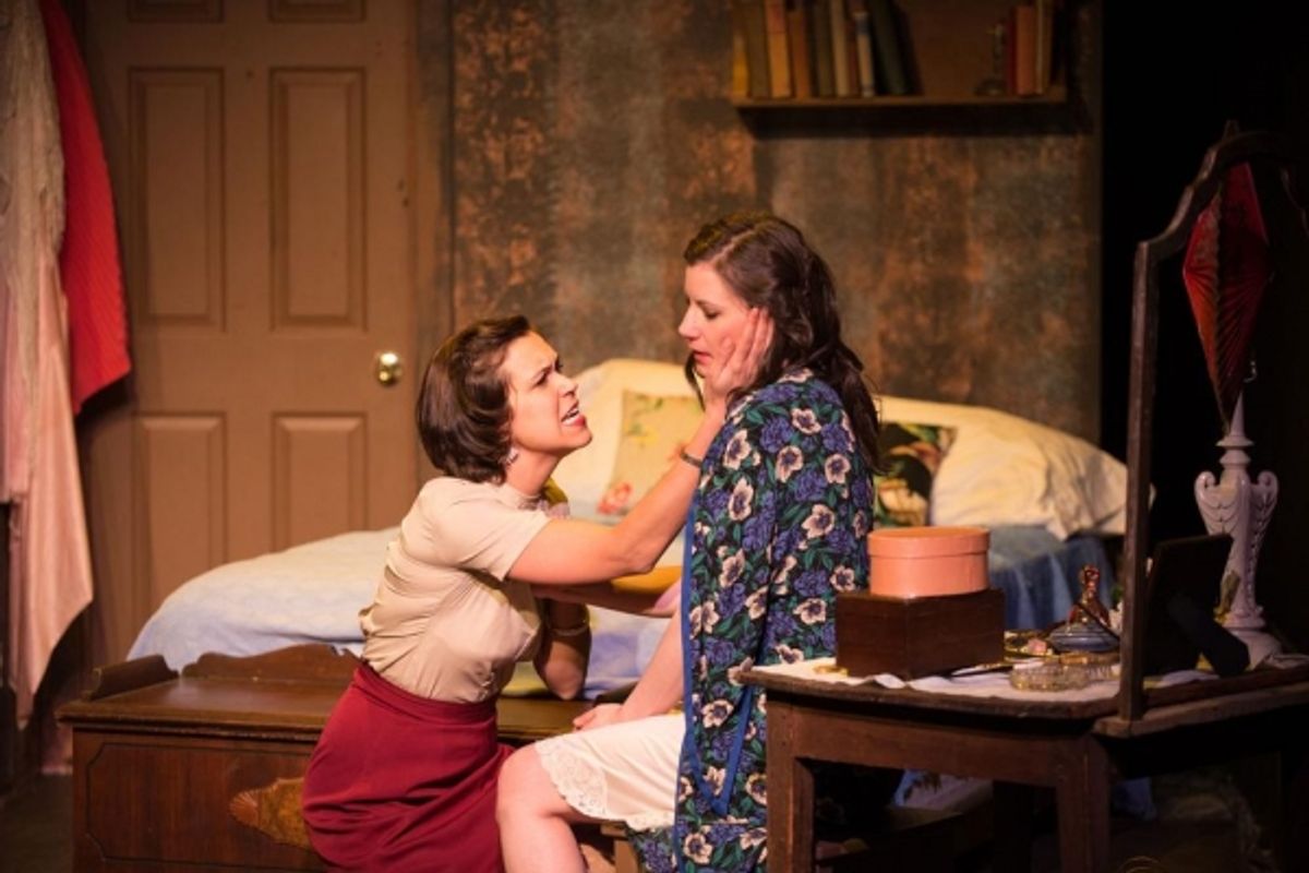 Bianca Bryan as Blanche DuBois and Lauren Marie Hafner as Stella Kowalski at 