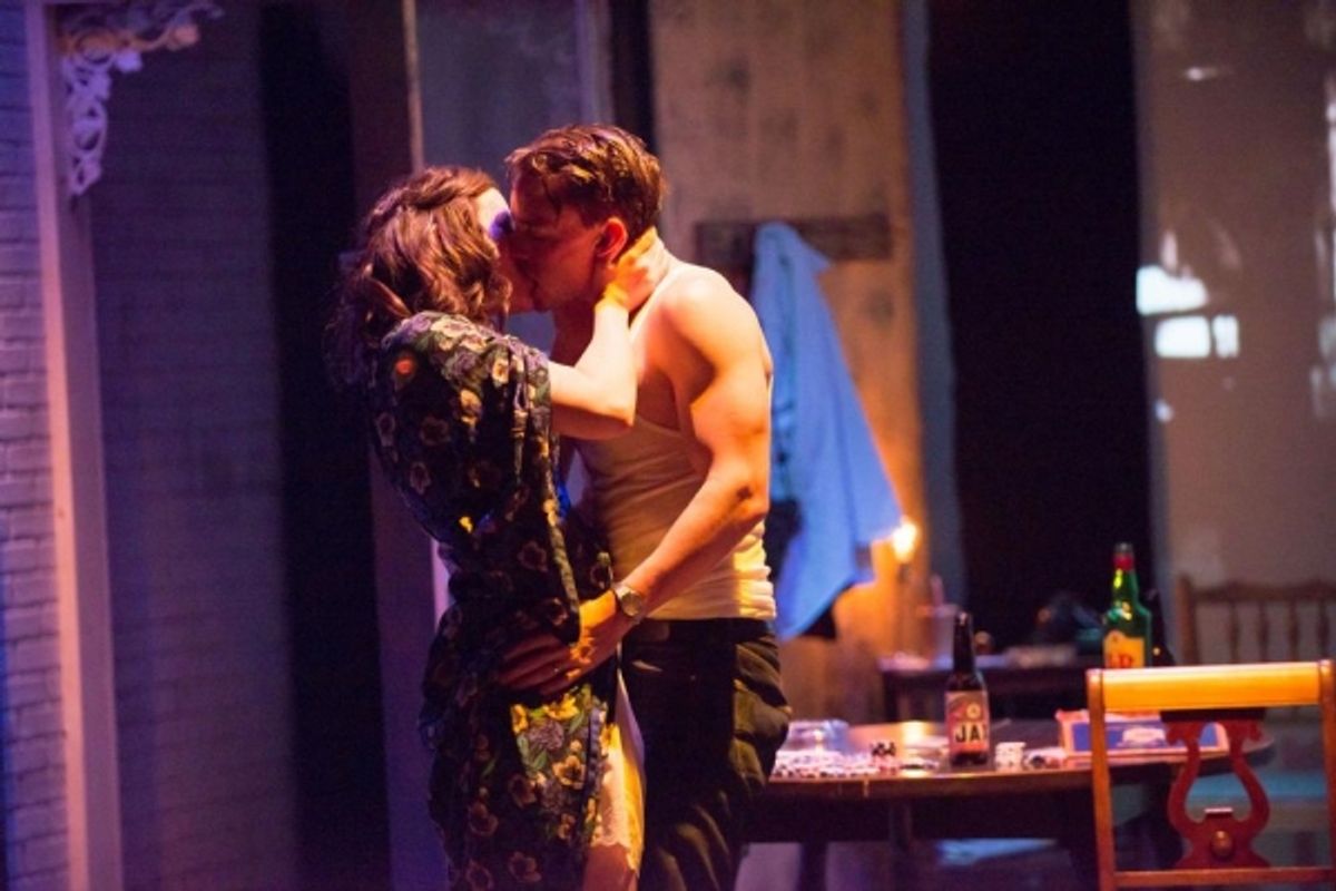 Lauren Marie Hafner as Stella Kowalski and Joseph Carlson as Stanley Kowalski at 