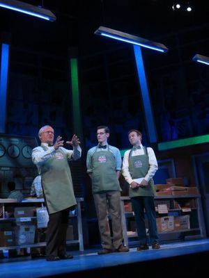 Ed Romanoff as Mr. Twimble, Jeremy Morse as J. Pierrepont Finch and Brian Shepard as Bud Frump @ BroadwayWorld Ed Romanoff as Mr. Twimble, Jeremy Morse as J. Pierrepont Finch and Brian Shepard as Photo