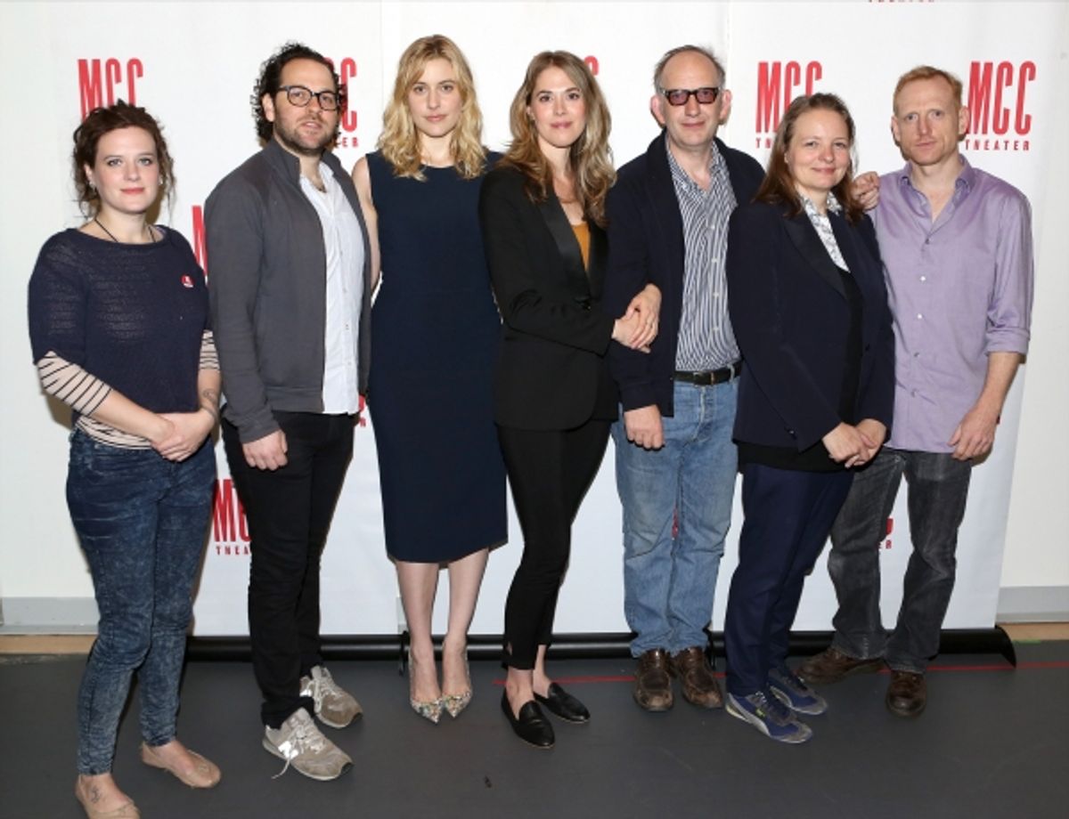 Playwright Penelope Skinner, Director Sam Gold, Greta Gerwig, Lucy Owen, Max Baker, Cara Seymour and Scott Shepherd  at 