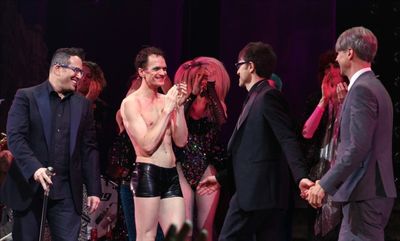 Director Michael Mayer, Neil Patrick Harris, Lena Hall, Stephen Trask, John Cameron M Photo