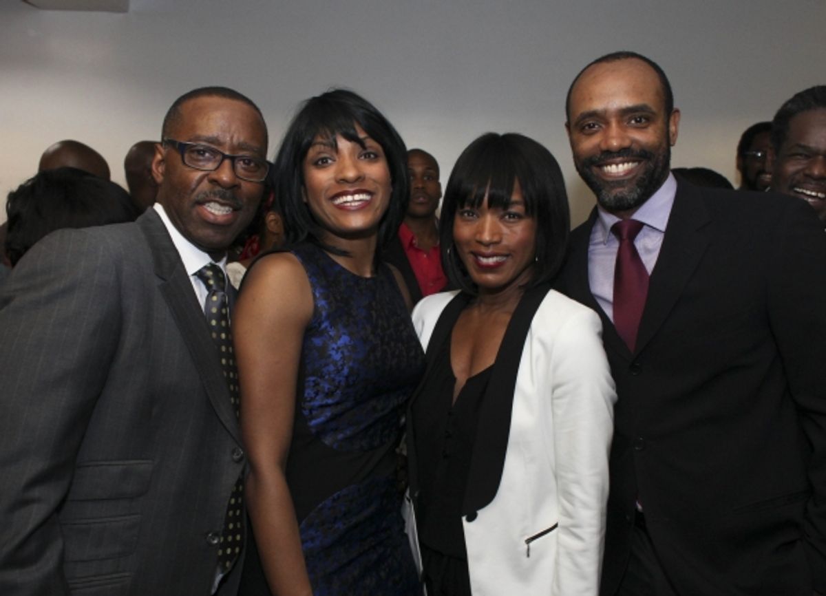 Actor Courtney B. Vance, cast member Alicia Hall Moran, actress Angela Bassett and cast member Nathaniel Stampley at 