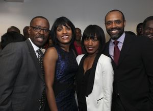 Actor Courtney B. Vance, cast member Alicia Hall Moran, actress Angela Bassett and cast member Nathaniel Stampley @ BroadwayWorld Actor Courtney B. Vance, cast member Alicia Hall Moran, actress Angela Bassett and ca Photo