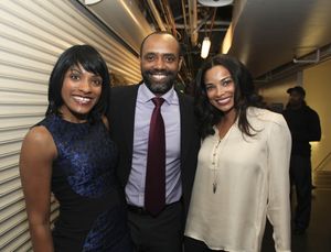 Cast members Alicia Hall Moran, Nathaniel Stampley and actress Rochelle Aytes Photo