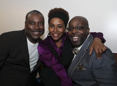 Cast member Kingsley Leggs, actress Jenifer Lewis and cast member James Earl Jones II Photo