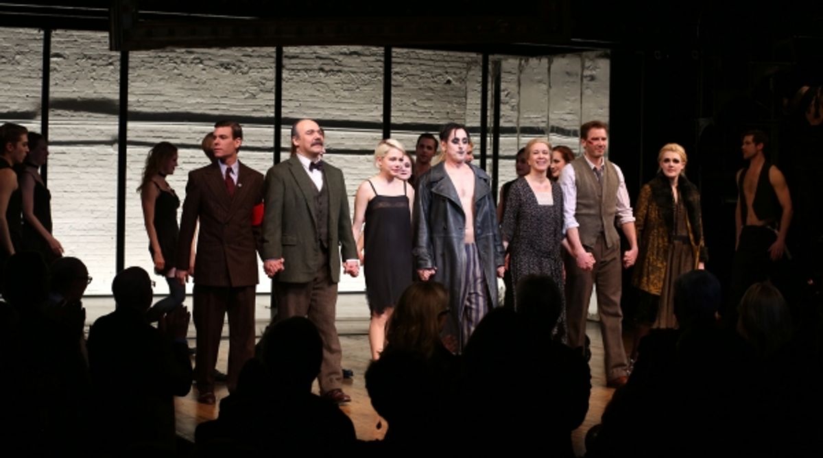 Aaron Krohn, Danny Burstein, Michelle Williams, Alan Cumming, Linda Emond, Bill Heck and Gayle Rankin  at 