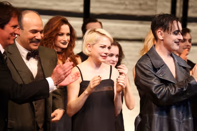 Rob Marshall, Danny Burstein, Michelle Williams and Alan Cumming  Photo