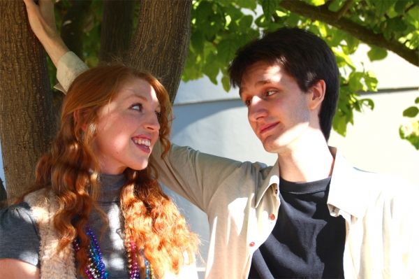 Kate Lloyd, left, plays the girlfriend of Lewis (Cody Fullbrook) in Cosi.  Picture: K Photo