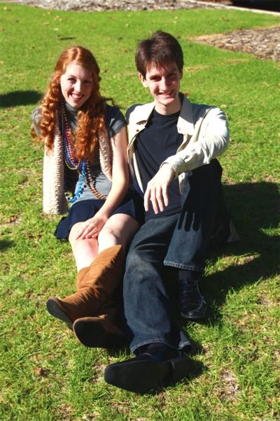 Kate Lloyd, left, plays the girlfriend of Lewis (Cody Fullbrook) in Cosi.  Picture: K Photo