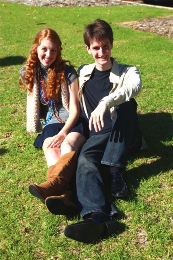 Kate Lloyd, left, plays the girlfriend of Lewis (Cody Fullbrook) in Cosi.  Picture: K Photo