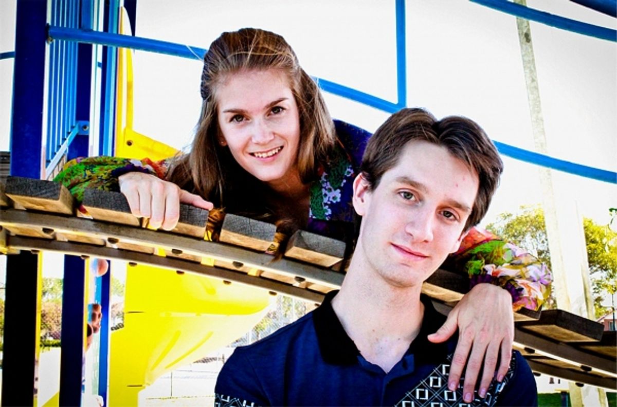 Leah Fitzgerald plays Julie in Cosi with Cody Fullbrook as Lewis. Picture: Katie-Lee Photography at 