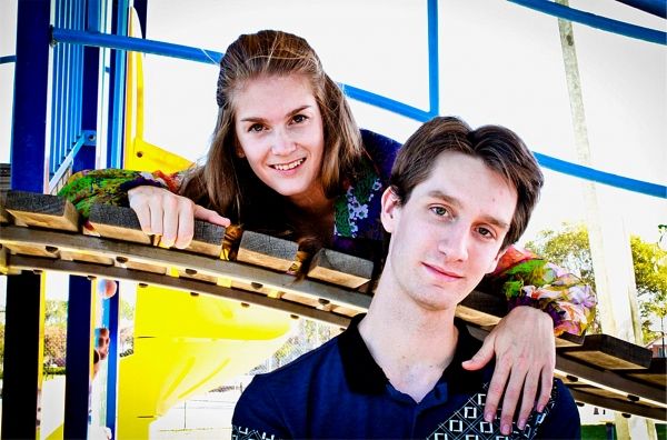 Leah Fitzgerald plays Julie in Cosi with Cody Fullbrook as Lewis. Picture: Katie-Lee  Photo