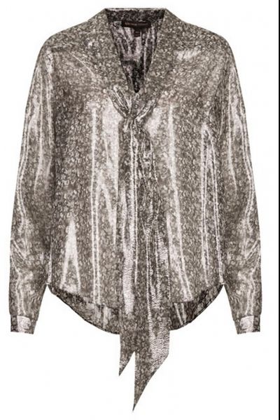 FLORAL METALLIC LAMÃƒâ€° TIE BLOUSE BY KATE MOSS FOR TOPSHOP Ã‚Â£60.00 Photo