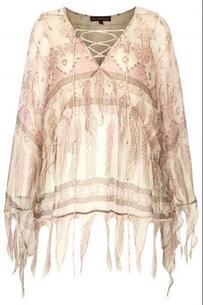 TASSEL FEATHER PRINT BLOUSE BY KATE MOSS FOR TOPSHOP Ã‚Â£75.00 Photo
