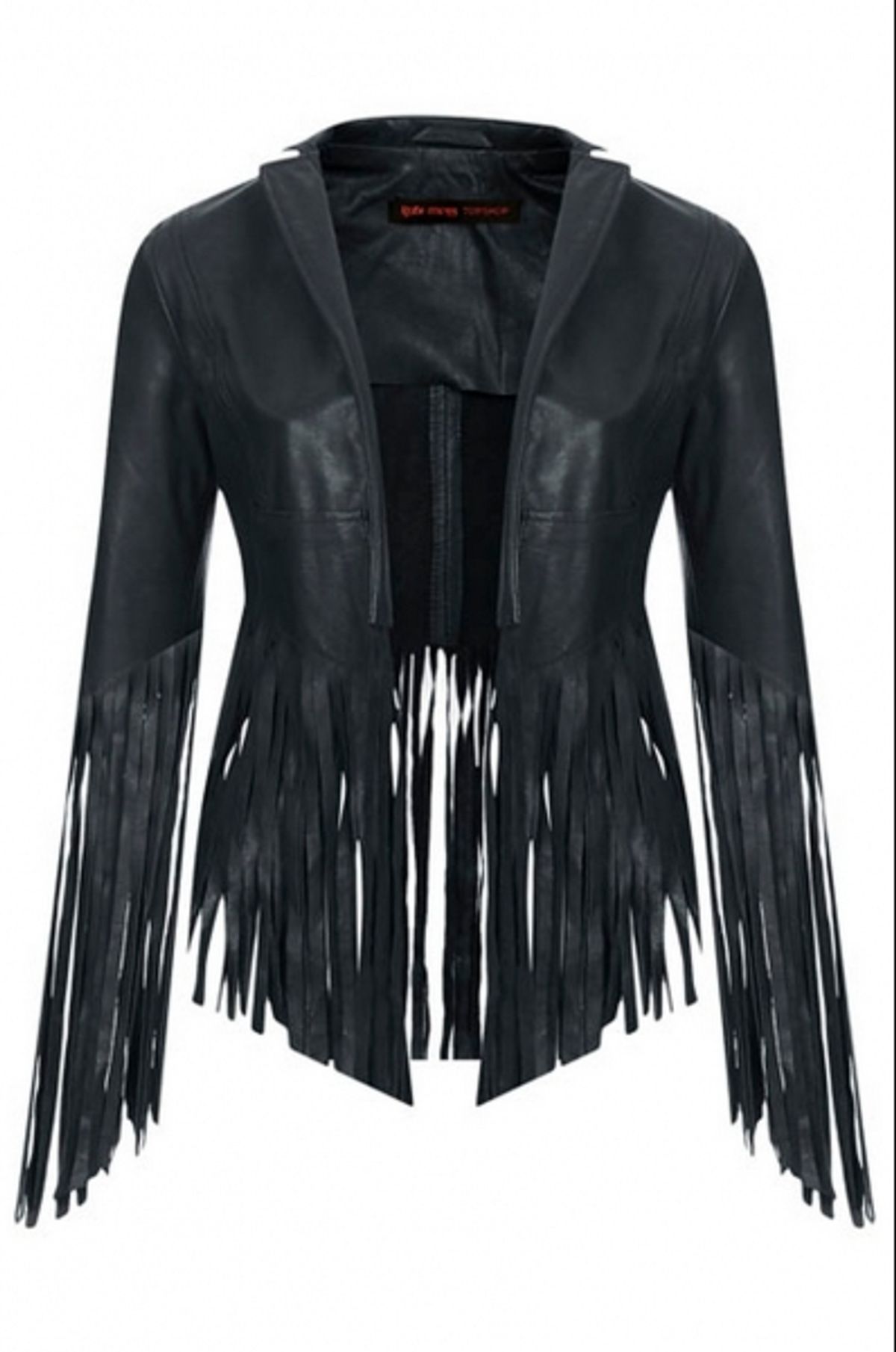 FRINGED LEATHER JACKET BY KATE MOSS FOR TOPSHOP Ã‚Â£190.00 at Kate Moss x Topshop Lands Wednesday