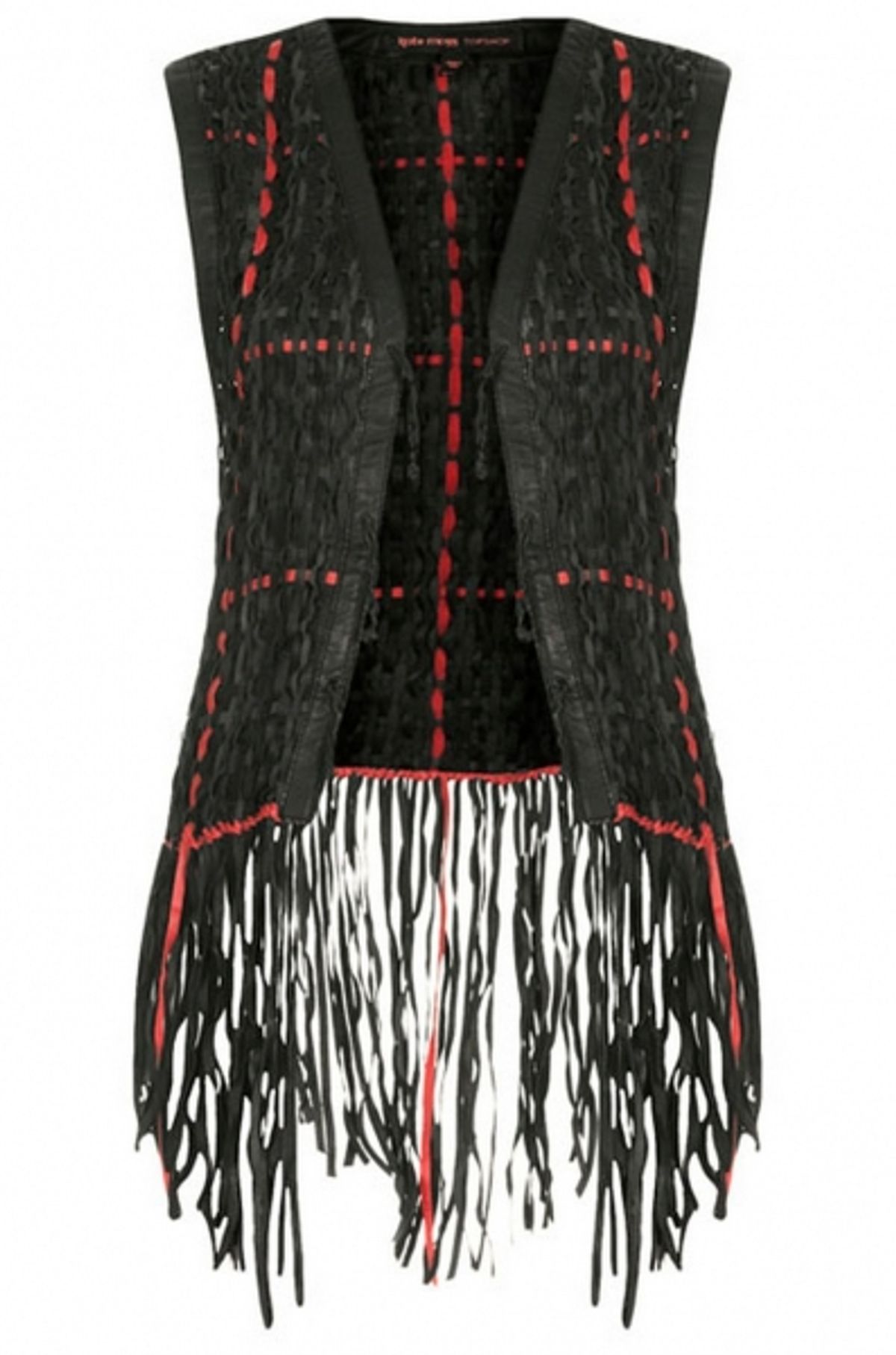 LEATHER WEAVE GILET BY KATE MOSS FOR TOPSHOP Ã‚Â£250.00 at Kate Moss x Topshop Lands Wednesday