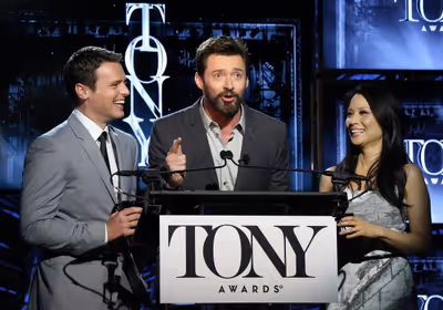 Jonathan Groff, Hugh Jackman and Lucy Liu  Photo