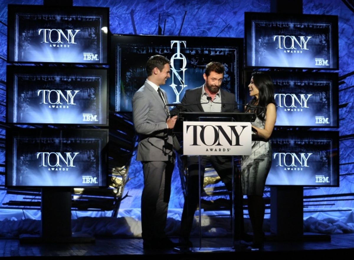 Jonathan Groff, Hugh Jackman and Lucy Liu at 