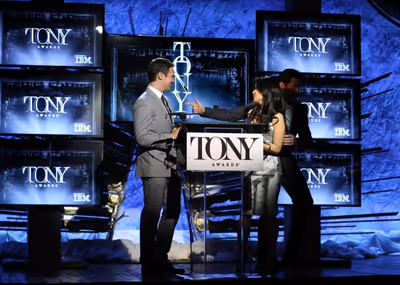Jonathan Groff, Hugh Jackman and Lucy Liu  Photo