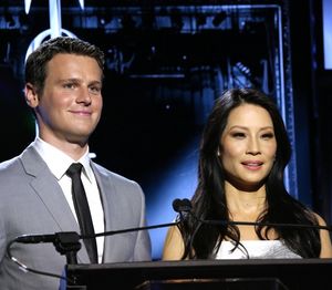 Jonathan Groff  and Lucy Liu  Photo