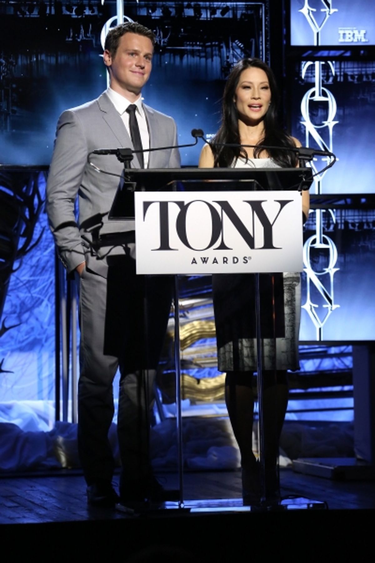 Jonathan Groff  and Lucy Liu at 
