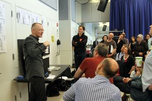 Darko Tresnjak (left), Michael Shannon (center) and company  Photo