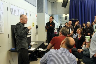 Darko Tresnjak (left), Michael Shannon (center) and company  Photo