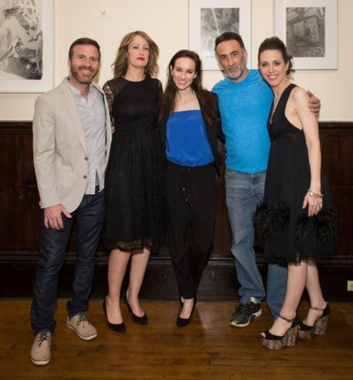 Justin Hagan, with playwright Lisa Tierney-Keogh, Elizabeth
A. Davis, Victor Verhaeghe and director Chris Henry at 