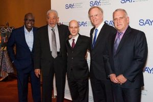 Past honorees Ken Roberson, Bill
Withers, Taro Alexander (SAY Founder), John Sculley and Dr. Alan Rabinowitz @ BroadwayWorld Past honorees Ken Roberson, Bill
Withers, Taro Alexander (SAY Founder), John Sculley Photo