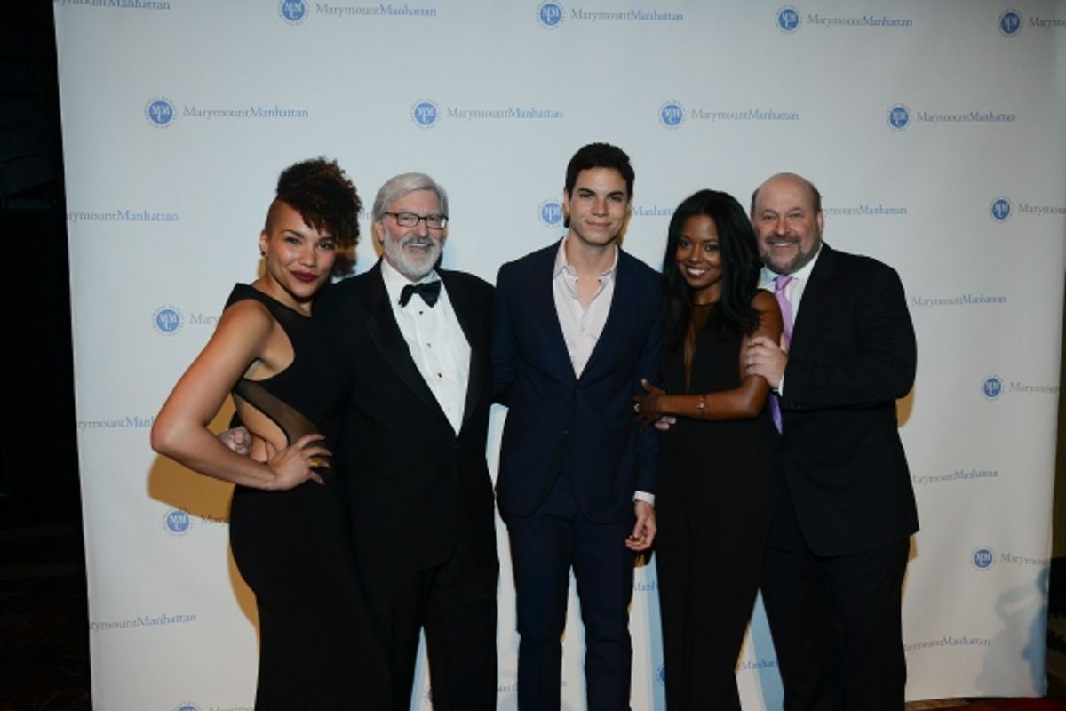 Emmy Raver-Lampman, President Judson Shaver, Jason Gotay, Adrienne Warren and Frank Wildhorn at 