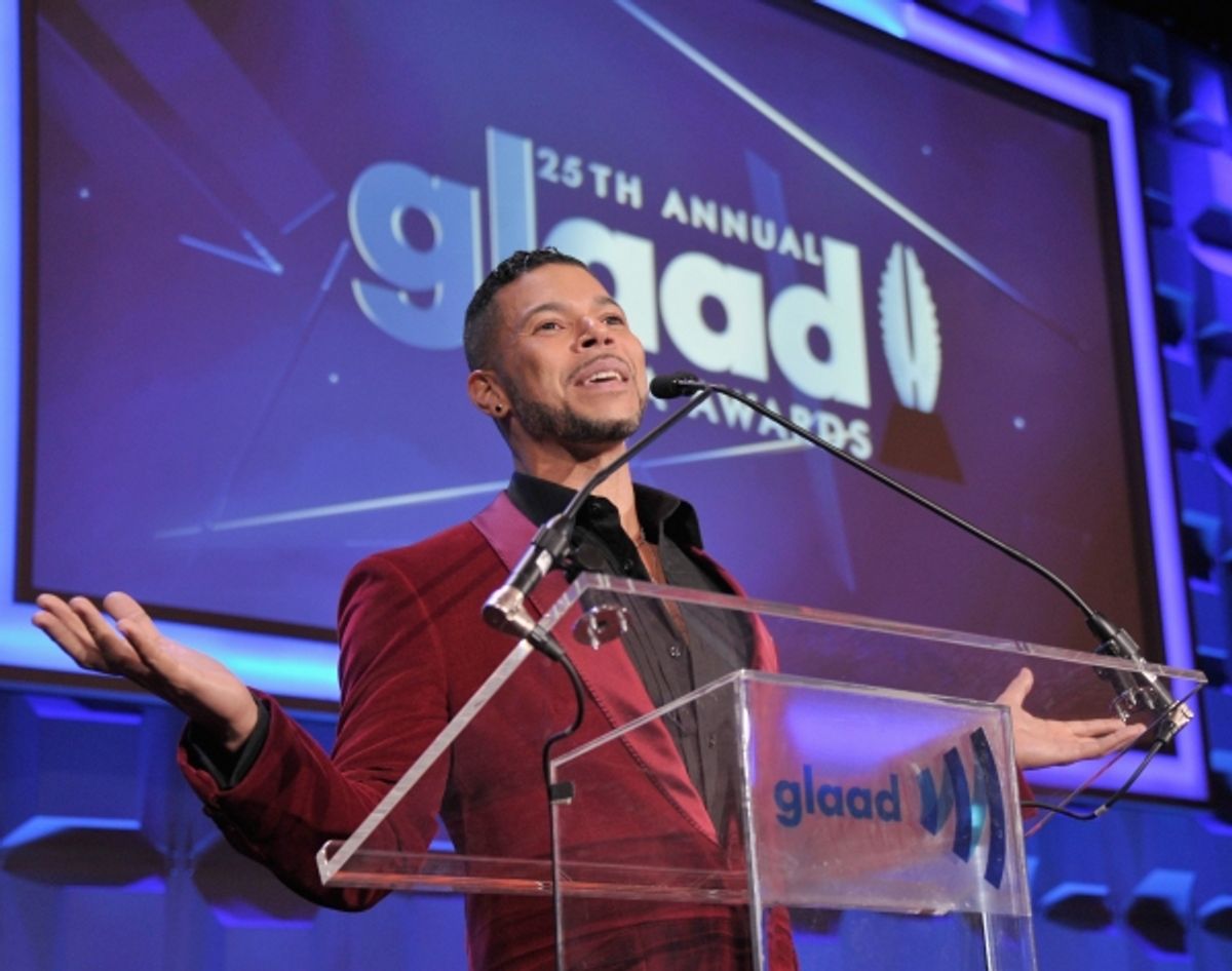 NEW YORK, NY - MAY 03:  Wilson Cruz speaks at the 25th Annual GLAAD Media Awards on May 3, 2014 in New York City.  (Photo by Stephen Lovekin/Getty Images for GLAAD) at 