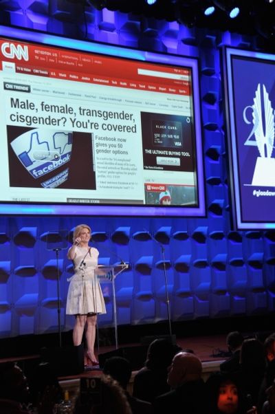 NEW YORK, NY - MAY 03:  GLAAD CEO & President Sarah Kate Ellis speaks at the 25th Ann Photo
