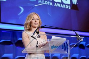 NEW YORK, NY - MAY 03:  Kylie Minogue speaks at the 25th Annual GLAAD Media Awards on Photo