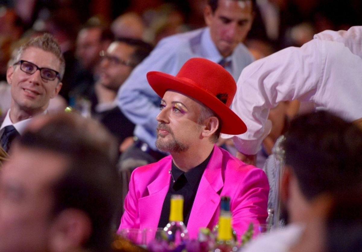 NEW YORK, NY - MAY 03:  Boy George attends the 25th Annual GLAAD Media Awards on May 3, 2014 in New York City.  (Photo by Stephen Lovekin/Getty Images for GLAAD) at 