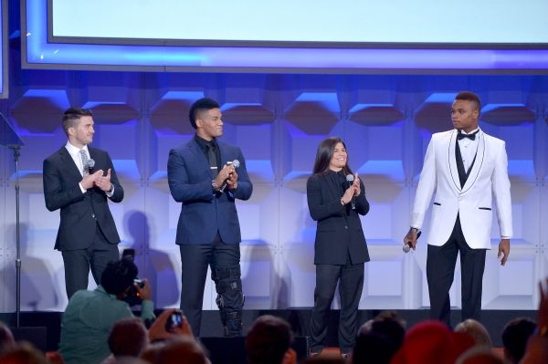 NEW YORK, NY - MAY 03:  Blake Skjellerup, Darren Young, Jessica Aguilar and Derrick G Photo