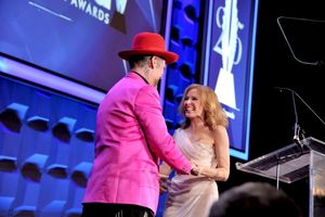 NEW YORK, NY - MAY 03: Boy George and Kylie Minogue attend the 25th Annual GLAAD Media Awards on May 3, 2014 in New York City. (Photo by Stephen Lovekin/Getty Images for GLAAD) @ BroadwayWorld NEW YORK, NY - MAY 03: Boy George and Kylie Minogue attend the 25th Annual GLAAD Medi Photo