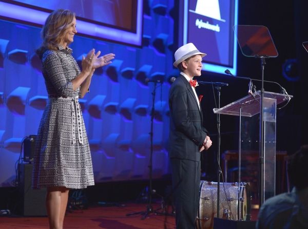 NEW YORK, NY - MAY 03:  Chely Wright and Marcel Neergaard speak at the 25th Annual GL Photo