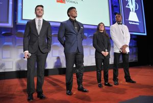 NEW YORK, NY - MAY 03:  Blake Skjellerup, Darren Young, Jessica Aguilar and Derrick G Photo