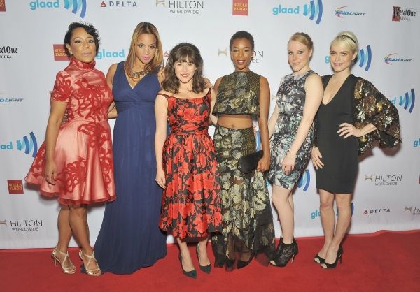 NEW YORK, NY - MAY 03:  Selenis Leyva, Dascha Polanco, Yael Stone, Samira Wiley, Emma Photo