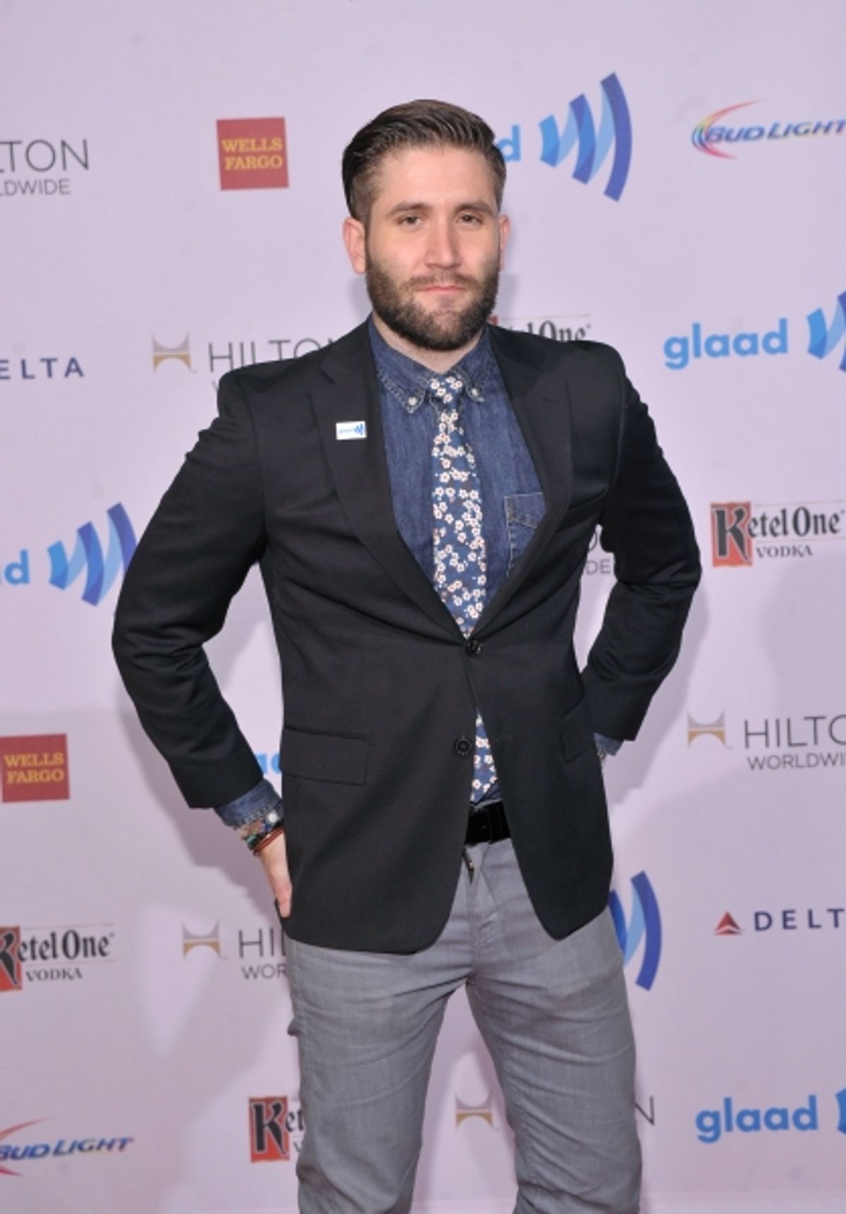 NEW YORK, NY - MAY 03:  Jared Allman attends the 25th Annual GLAAD Media Awards on May 3, 2014 in New York City.  (Photo by Stephen Lovekin/Getty Images for GLAAD) at On the Red Carpet of the GLAAD Awards