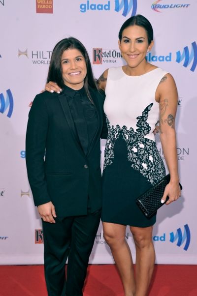 NEW YORK, NY - MAY 03:  Jessica Aguilar and Elena Rodriguez attend the 25th Annual GL Photo