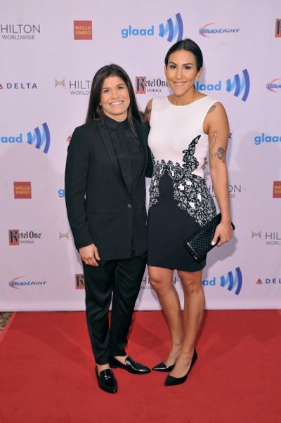 NEW YORK, NY - MAY 03:  Jessica Aguilar and Elena Rodriguez attend the 25th Annual GL Photo