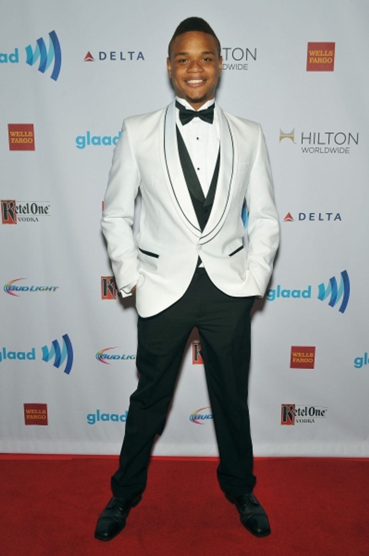 NEW YORK, NY - MAY 03:  Derrick Gordon attends the 25th Annual GLAAD Media Awards In New York on May 3, 2014 in New York City.  (Photo by D Dipasupil/Getty Images for GLAAD) at 