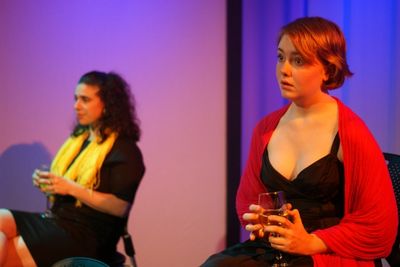 Shana Kramer as Abby 30, left to right, and Lexy Weixel as Abby 20 in the short play  Photo