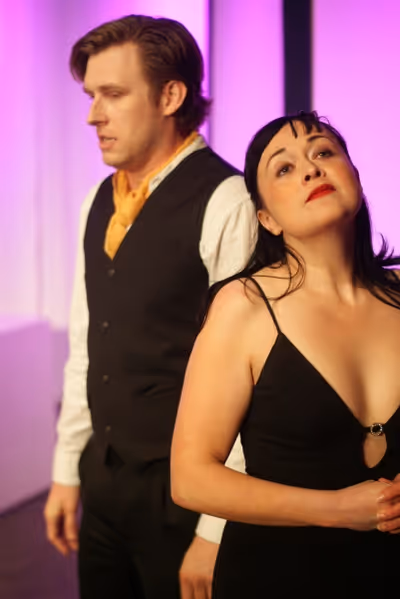 Erin Prosser as Actor 2, left to right, and Travis Horseman as Actor 1 in the short p Photo